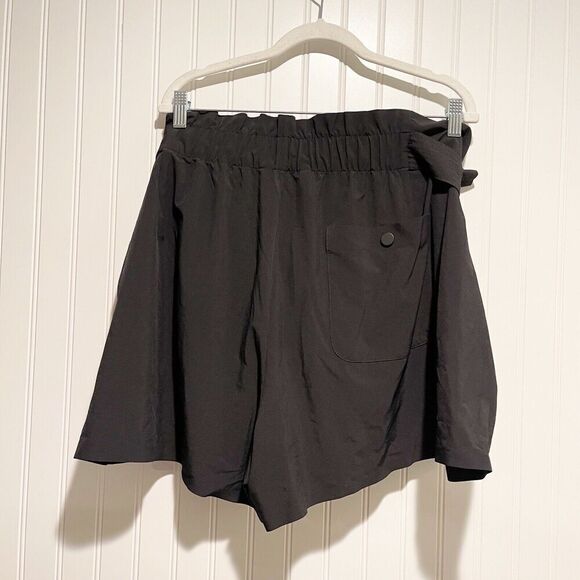Athleta Black Skyline Shorts Belted Waist High Rise Plus Size 24 - Picture 6 of 8